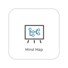 Mind Map Icon. Business Concept. Flat Design.