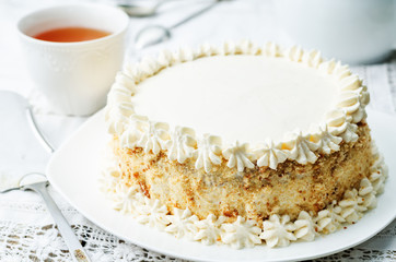 Sponge cake with butter cream