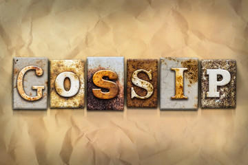 Naklejka premium Gossip Concept Rusted Metal Type