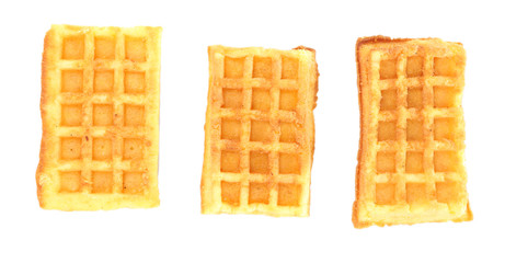 Sweet homemade waffles isolated on white