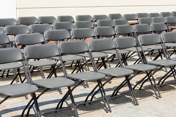 Chairs in rows before the concert.
