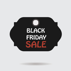 Black friday sale realistic paper price tag. Label. Vector illustration