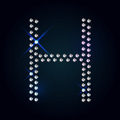 Gems A letter. Shiny diamond font.