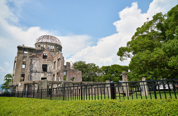 Atomic bomb explosion place and Atomic Dome in Hiroshima Japan