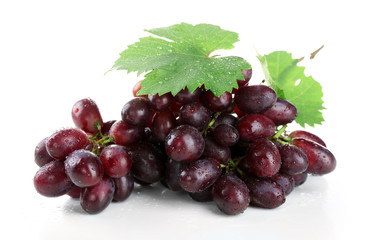 Fresh ripe grapes, isolated on white