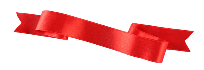 Red silk ribbon isolated on white
