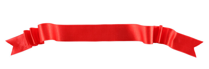 Obraz premium Red silk ribbon isolated on white