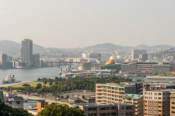 Obraz premium Panorama of the gorgeous Nagasaki in the hot summer day