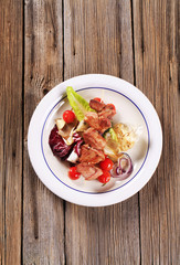 Pork skewer with vegetables