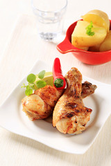Roast chicken drumsticks