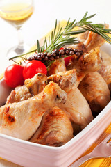 Roasted chicken drumsticks