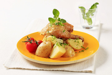 Roasted chicken and potatoes