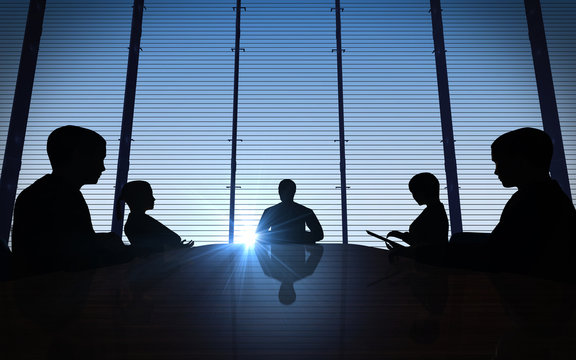 Business people having on presentation at office