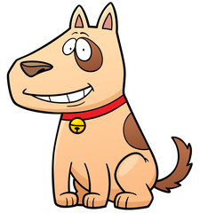 Cute Cartoon Dog with a Friendly Smile – Playful Pet Illustration