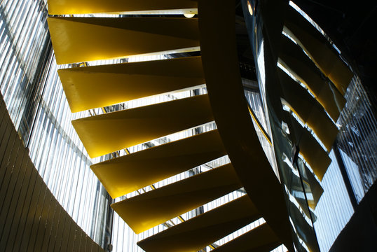 Abstract yellow stairs