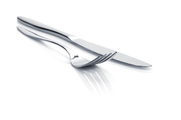 Silverware or flatware set of fork and knife