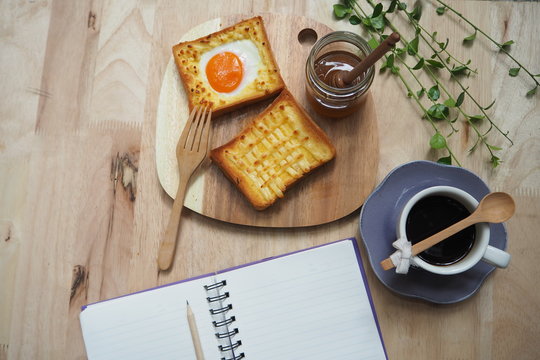 breakfast table and notepad