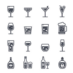 Alcohol Beverage Icon on White Background. Vector Illustration