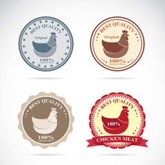 Set of vector an hen label on white background