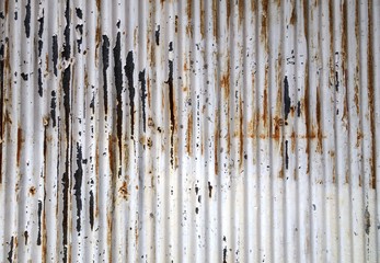 Old rusted corrugated zinc sheet wall background