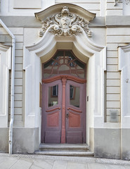 Baroque vintage door with ornaments, Leipzig Germany