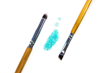 Makeup Brushes on white background
