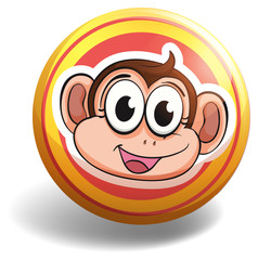 Monkey head on round badge