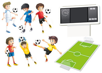 Football players and field © GraphicsRF