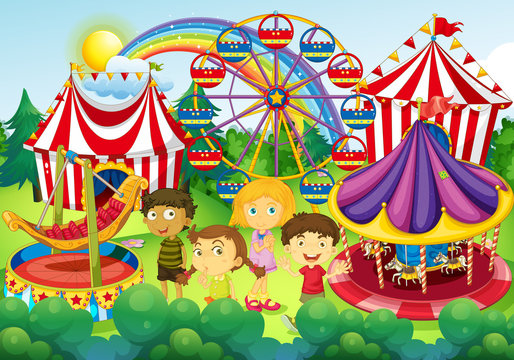 Children having fun in the circus