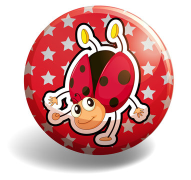Ladybug on red badge