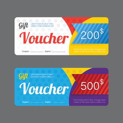 Vector gift voucher coupon template design. paper label frame 