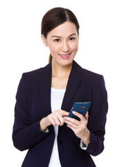 Businesswoman use of the cellphone