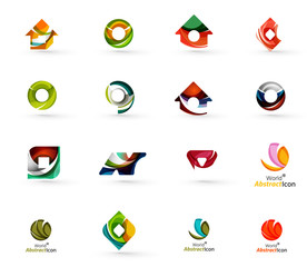 Set of various geometric icons -  rectangles triangles squares