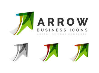 Set of arrow logo business icons