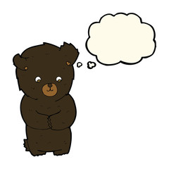 cute cartoon black bear with thought bubble