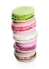 French sweet delicacy macaroons isolated