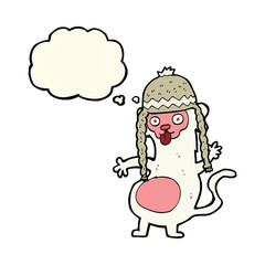 funny cartoon monkey with thought bubble