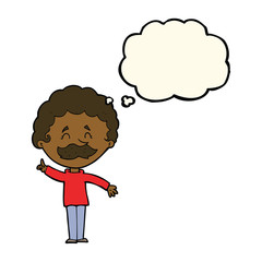 cartoon man with idea with thought bubble