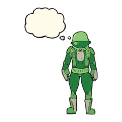 Fototapeta premium cartoon astronaut with thought bubble