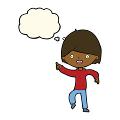 cartoon man pointing with thought bubble