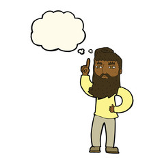 cartoon man with idea with thought bubble