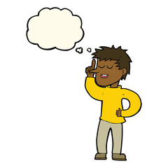 cartoon man with idea with thought bubble