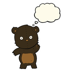 cute cartoon black bear with thought bubble