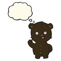 cute cartoon black bear with thought bubble
