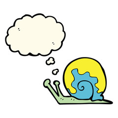 cartoon snail with thought bubble