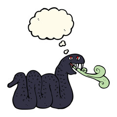 cartoon snake with thought bubble