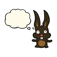 cartoon rabbit with thought bubble