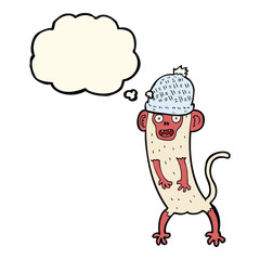 cartoon crazy monkey with thought bubble