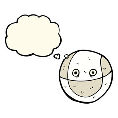 cartoon ball with thought bubble