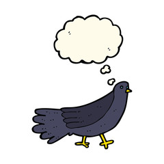cartoon bird with thought bubble